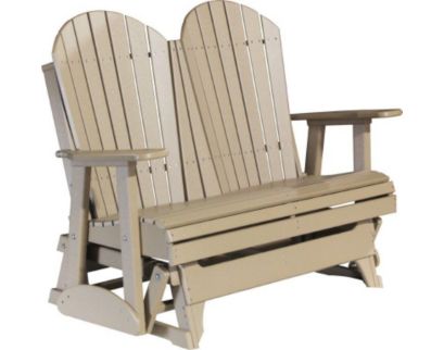 Amish Outdoors Deluxe Weatherwood Adirondack Glider Loveseat