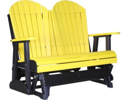 Amish Outdoors Deluxe Yellow/Black Adirondack Glider Loveseat