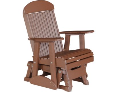 Amish Outdoors Classic High-Back Chestnut Adirondack Glider Chair