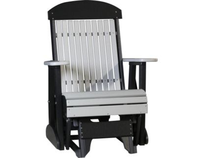 Amish Outdoors Classic High-Back Gray/Black Adirondack Glider Chair