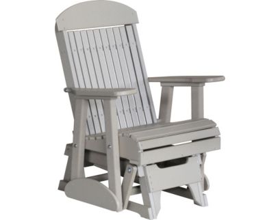 Amish Outdoors Classic High-Back Weatherwood Adirondack Glider Chair