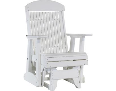 Amish Outdoors Classic High-Back White Adirondack Glider Chair