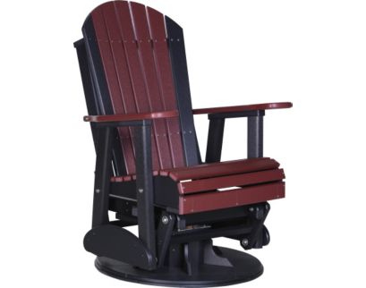 Amish Outdoors Cherry/Black Adirondack Swivel Glider Chair