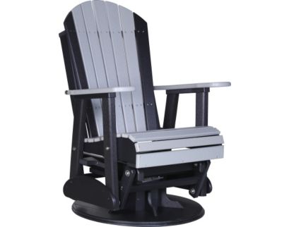 Amish Outdoors Gray/Black Adirondack Swivel Glider Chair