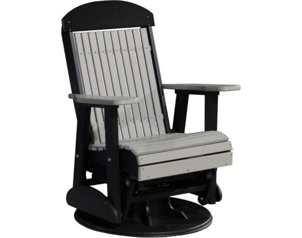 Amish Outdoors Classic High-Back Gray/Black Adirondack Swivel Glider Chair large image number 1