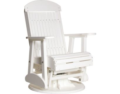 Amish Outdoors Classic High-Back White Adirondack Swivel Glider Chair