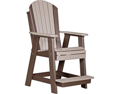 Amish Outdoors Weatherwood/Chestnut Balcony Adirondack Chair