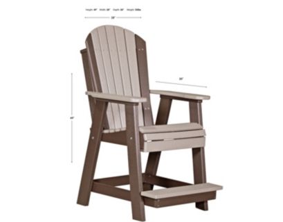 Amish Outdoors Weatherwood/Chestnut Balcony Adirondack Chair