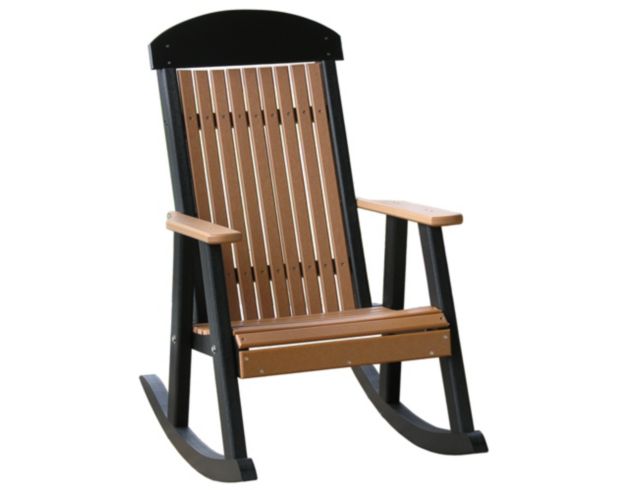 Amish Outdoors Grandpa Cedar/Black Porch Rocker large image number 1