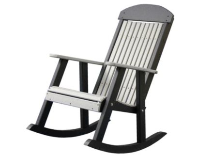 Amish Outdoors Grandpa Gray/Black Porch Rocker