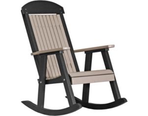 Amish Outdoors Grandpa Weatherwood/Black Porch Rocker