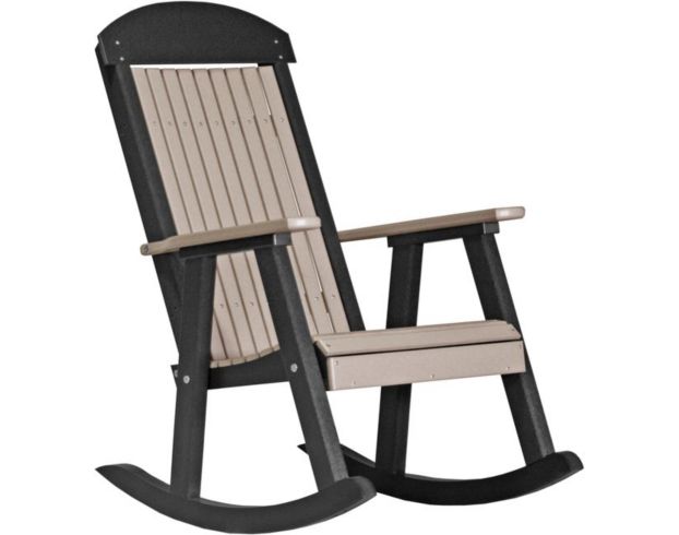 Amish Outdoors Grandpa Weatherwood/Black Porch Rocker large image number 1