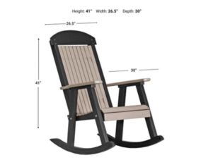 Amish Outdoors Grandpa Weatherwood/Black Porch Rocker