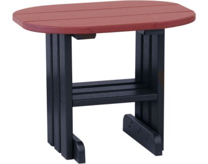 Amish Outdoors Deluxe Cherry/Black Oval End Table