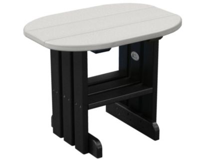 Amish Outdoors Deluxe Gray/Black Oval End Table