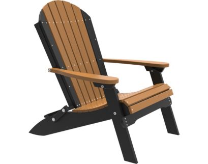 Amish Outdoors Cedar/Black Folding Adirondack Chair