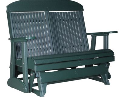 Amish Outdoors Classic High-Back Green Adirondack Glider Loveseat