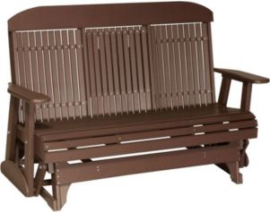 Amish Outdoors Classic High-Back Outdoor Glider Sofa with Console