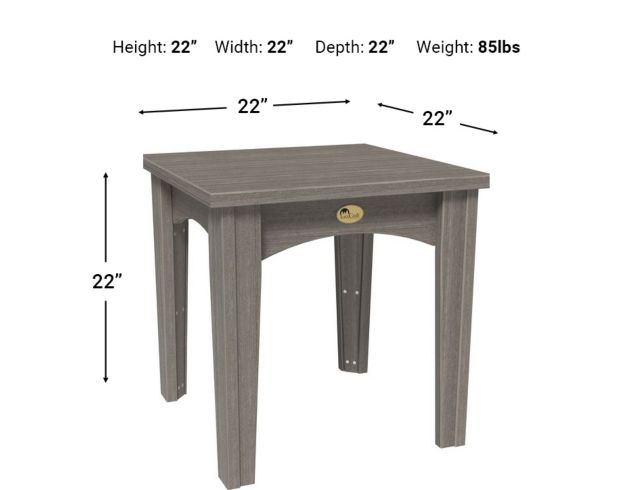 Amish Outdoors Polywood Island Gray End Table large image number 2