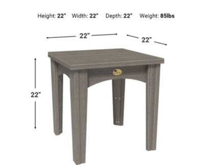 Amish Outdoors Island Coastal Gray End Table