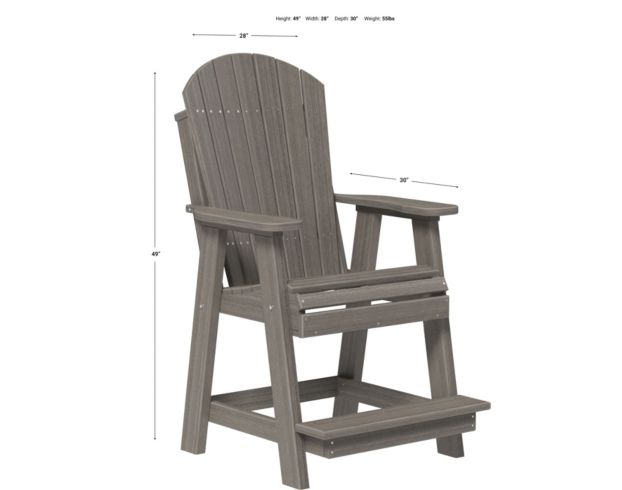 Amish Outdoors Coastal Gray Balcony Adirondack Chair large image number 2