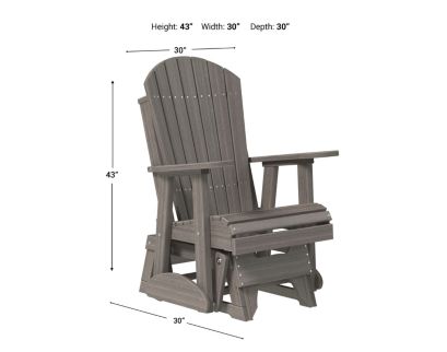 Amish Outdoors Deluxe Coastal Gray Adirondack Glider Chair