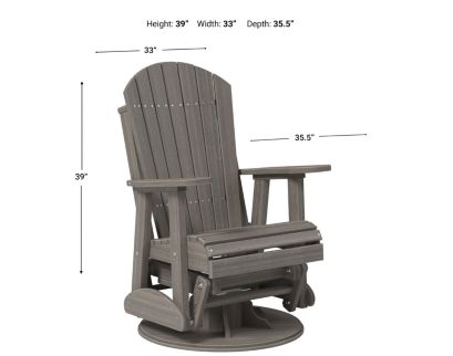 Amish Outdoors Coastal Gray Adirondack Swivel Glider Chair