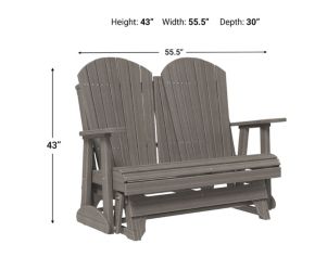 Amish Outdoors Deluxe Coastal Gray Adirondack Gliding Loveseat