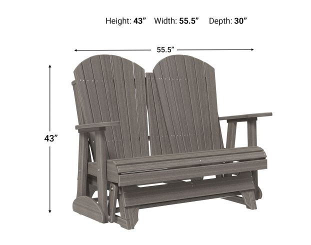 Amish Outdoors Deluxe Coastal Gray Adirondack Gliding Loveseat large image number 2