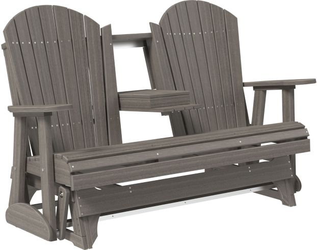 Amish Outdoors Deluxe Coastal Gray Adirondack Glider Sofa with Console large image number 1