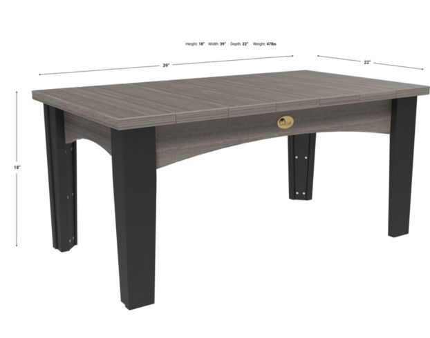 Amish Outdoors Island Coastal Gray Outdoor Coffee Table large image number 2