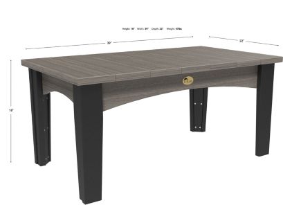 Amish Outdoors Island Coastal Gray/Black Coffee Table