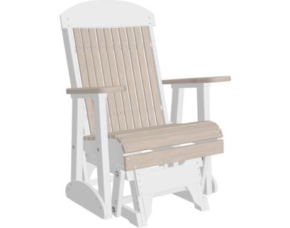 Amish Outdoors Classic High-Back Birch/White Adirondack Glider Chair