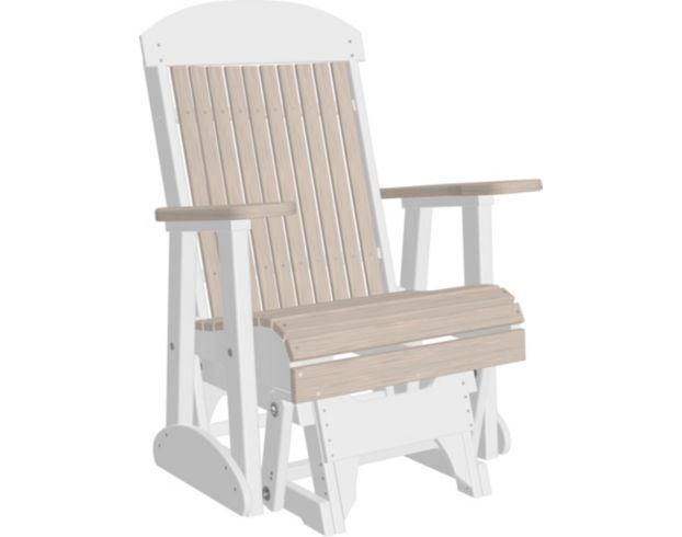 Amish Outdoors Classic High-Back Birch/White Adirondack Glider Chair large image number 1