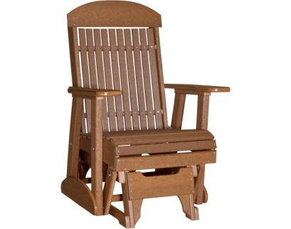 Amish Outdoors Classic High-Back Antique Mahogany Adirondack Glider Chair