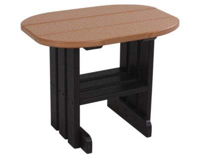 Amish Outdoors Deluxe Cedar/Black Oval End Table