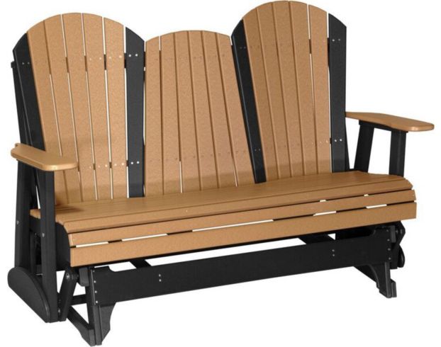 Amish Outdoors Deluxe Cedar/Black Adirondack Glider Sofa with Console large image number 1