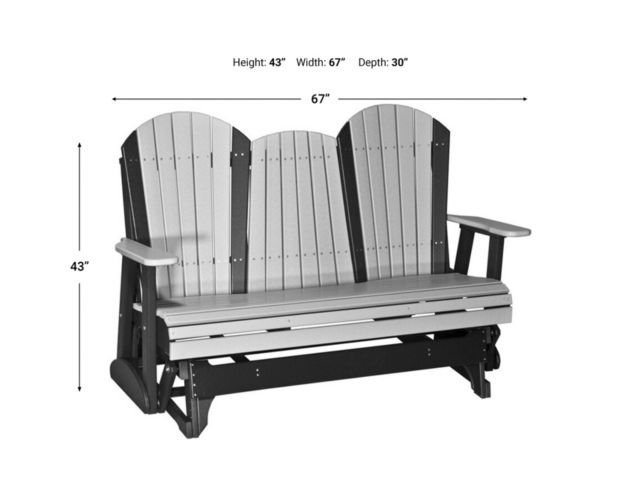 Amish Outdoors Deluxe Gray/Black Adirondack Glider Sofa with Console large image number 3