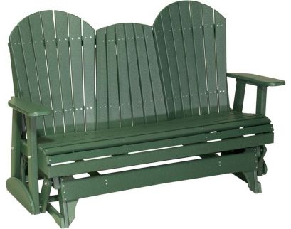 Amish Outdoors Deluxe Green Adirondack Glider Sofa with Console