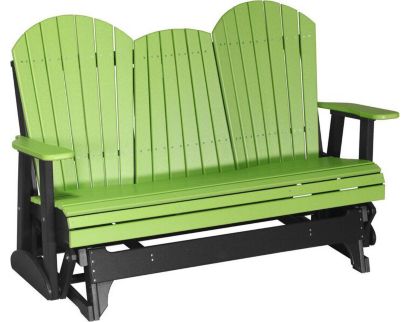 Amish Outdoors Deluxe Lime/Black Adirondack Glider Sofa with Console