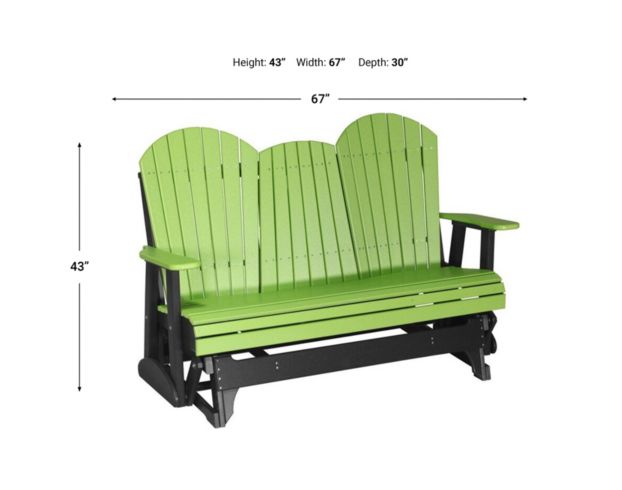 Amish Outdoors Deluxe Lime/Black Adirondack Glider Sofa with Console large image number 3