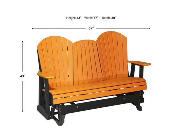 Amish Outdoors Deluxe Tangerine/Black Adirondack Glider Sofa with Console large image number 3