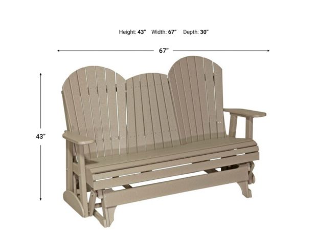 Amish Outdoors Deluxe Weatherwood Adirondack Glider Sofa with Console large image number 3