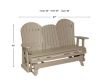 Amish Outdoors Deluxe Weatherwood Adirondack Glider Sofa with Console small image number 3