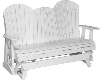 Amish Outdoors Deluxe White Adirondack Glider Sofa with Console