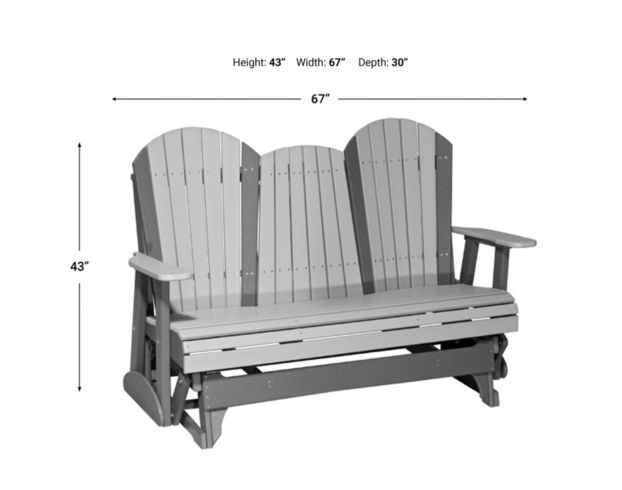 Amish Outdoors Deluxe Gray/Slate Adirondack Glider Sofa with Console large image number 3