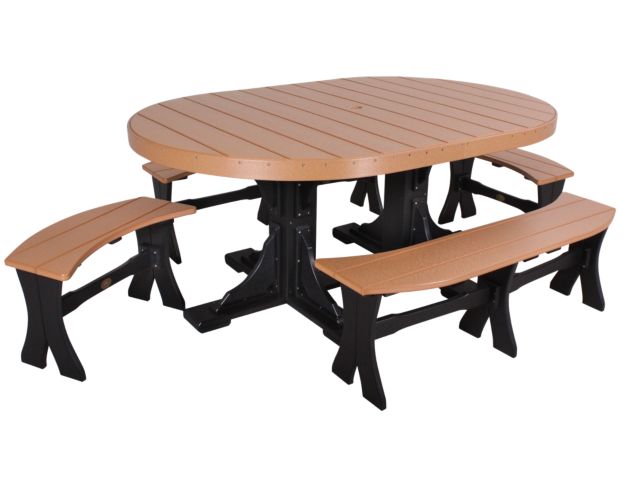 Amish Outdoors Table and 4 Benches large image number 1