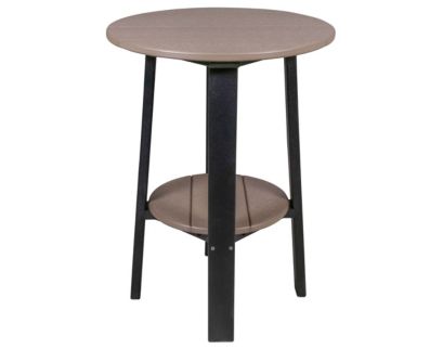 Amish Outdoors Deluxe 28-Inch Weatherwood/Black Side Table