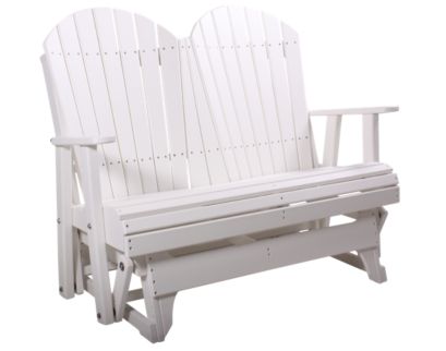 Amish Outdoors Deluxe White Adirondack Glider Loveseat