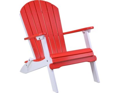 Amish Outdoors Red/White Folding Adirondack Chair